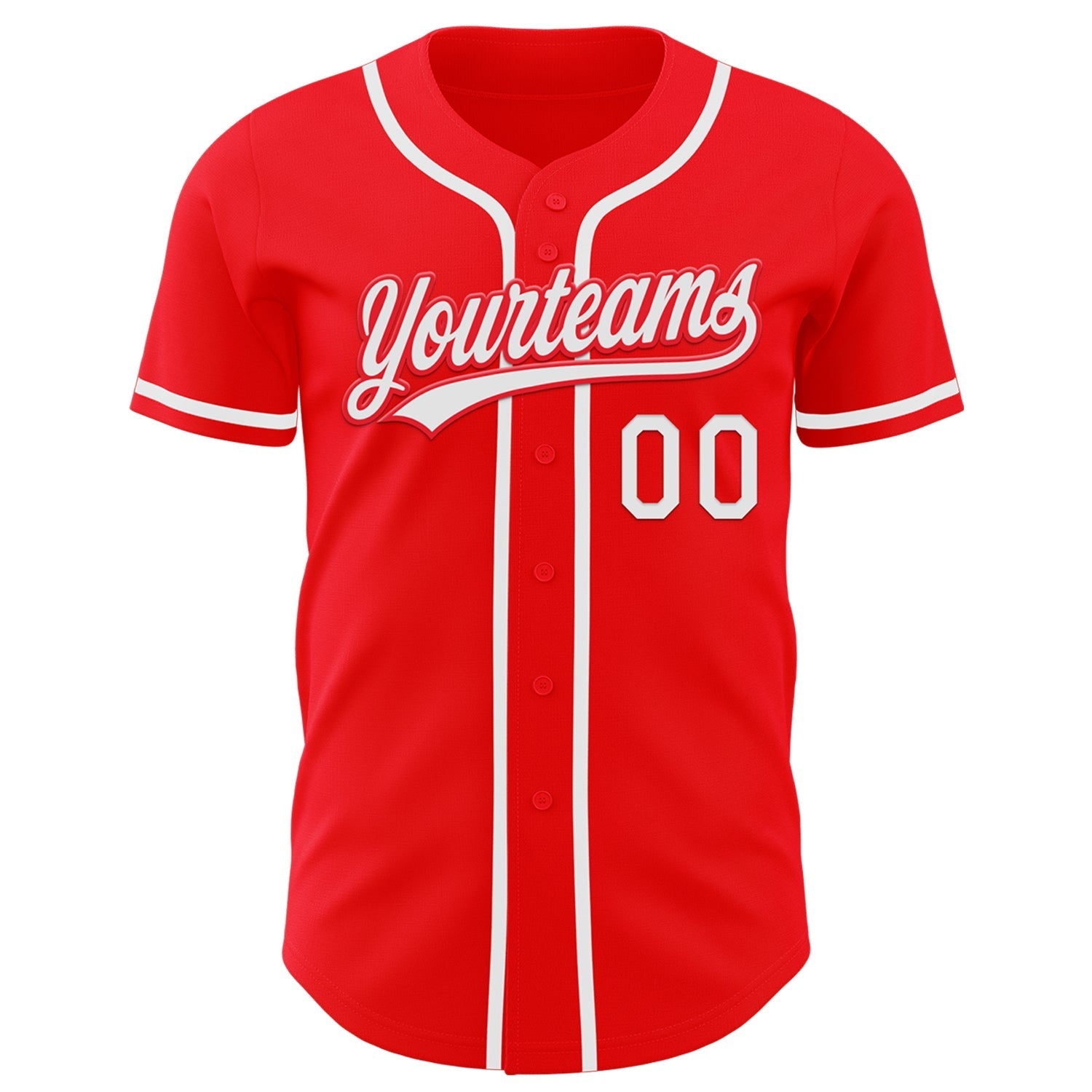 Custom Fire Red White Authentic Baseball Jersey baseball jersey product view 2
