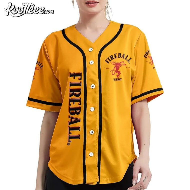 Fireball Whisky Personalized Name Baseball Jersey baseball jersey product view 2