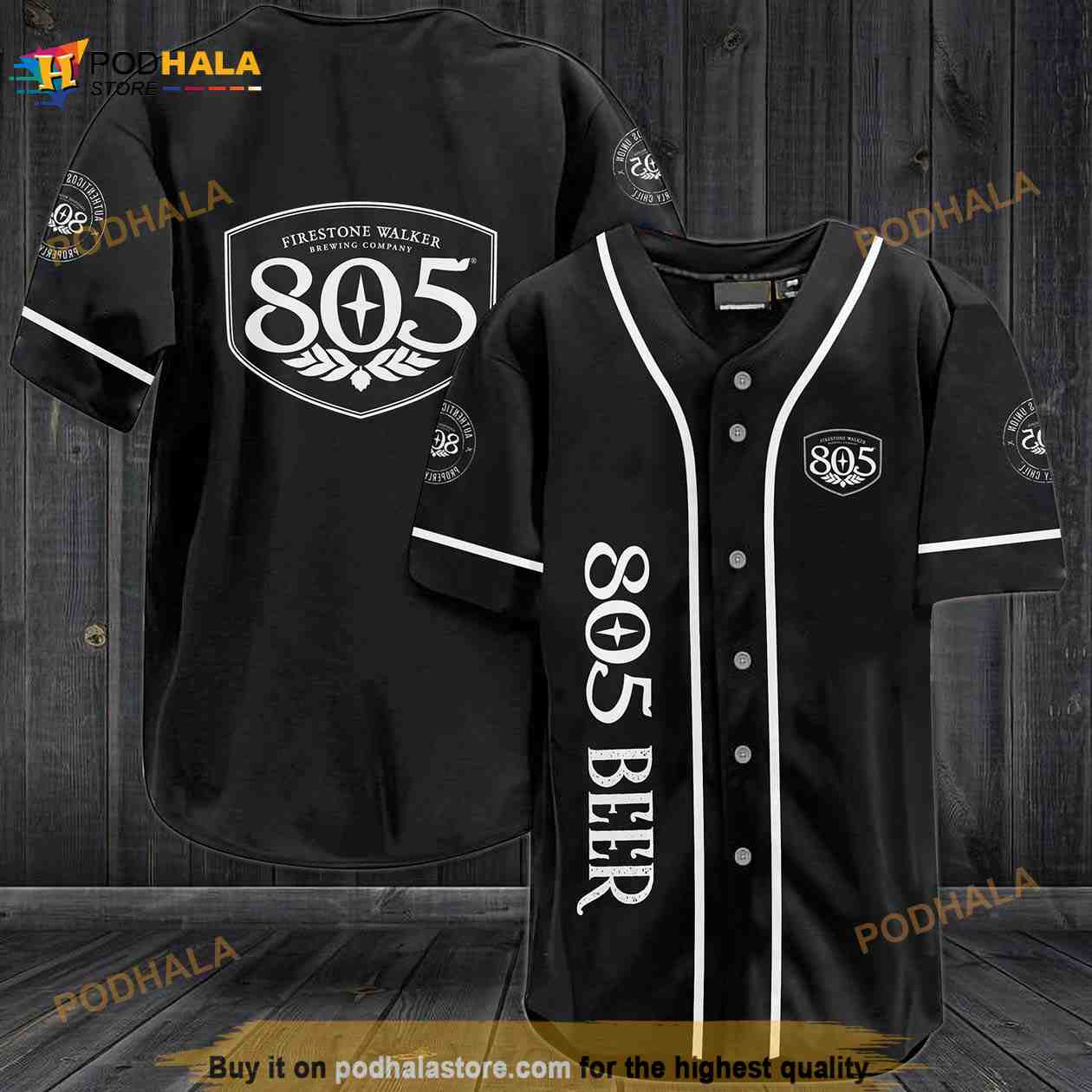 Firestone Walker 805 Beer 3D Baseball Jersey baseball jersey product view 1
