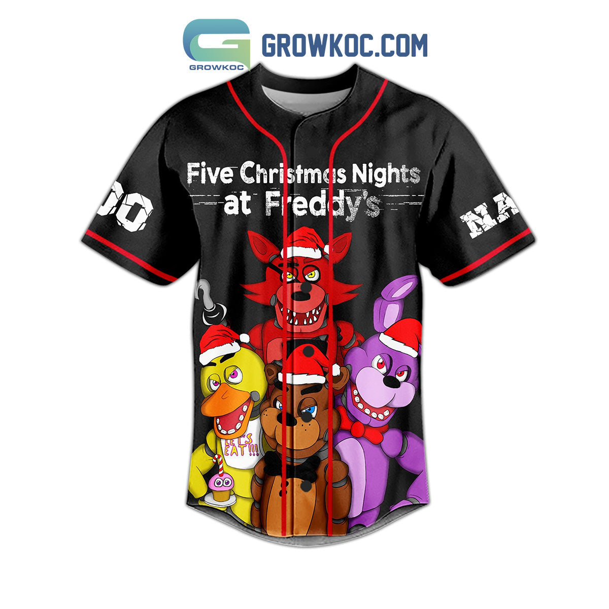 Five Christmas Nights At Freddy_s Horror Game Custom Name Number Baseball Jersey baseball jersey product view 2