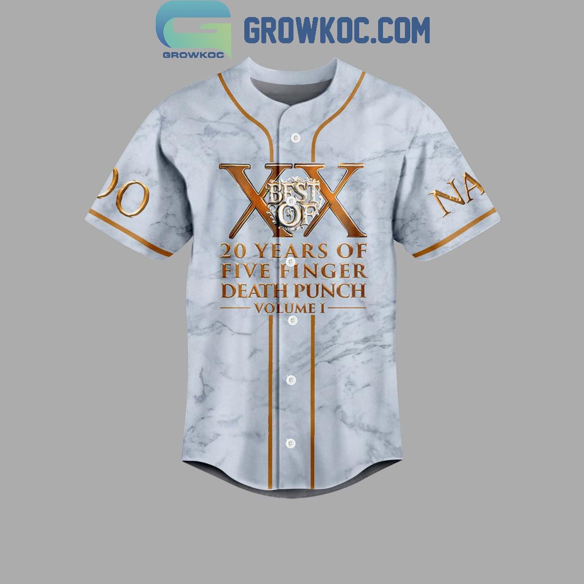 Five Finger Death Punch 20 Years Personalized Baseball Jersey baseball jersey product view 2