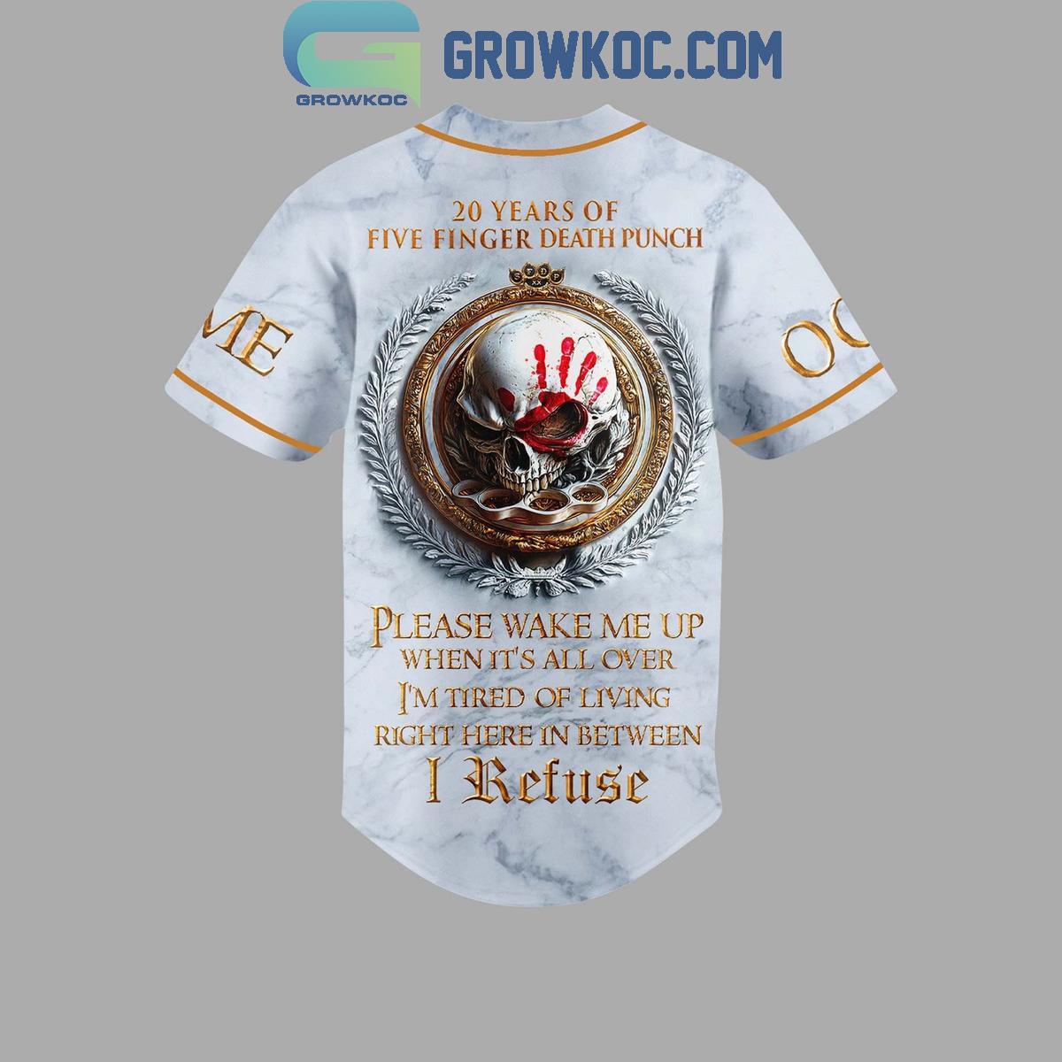 Five Finger Death Punch 20 Years Personalized Baseball Jersey baseball jersey product view 3
