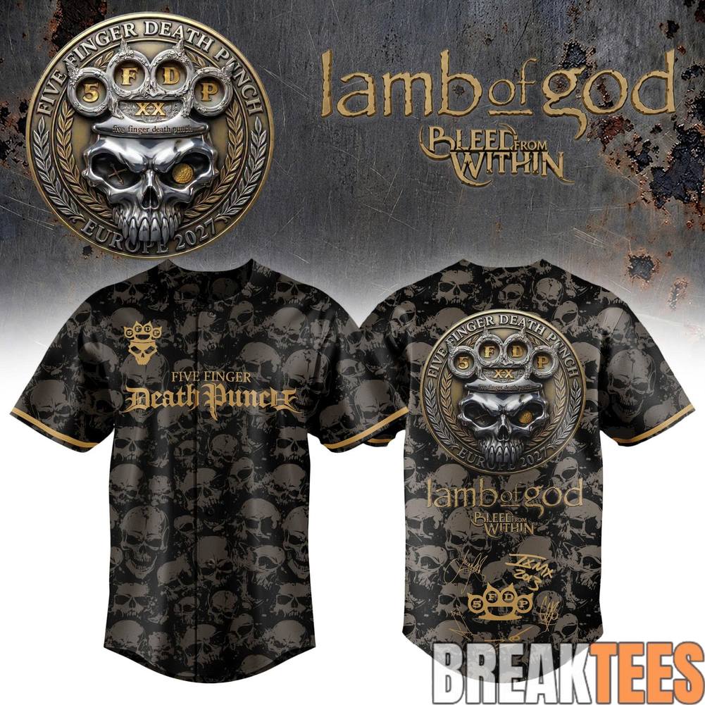 Five Finger Death Punch 20TH ANNIVERSARY WORLD TOUR 2026 Baseball Jersey Unisex T-shirt, Sweatshirt, Hoodie, Long Sleeve Tee - T-Shirt, Sweatshirt, Hoodie