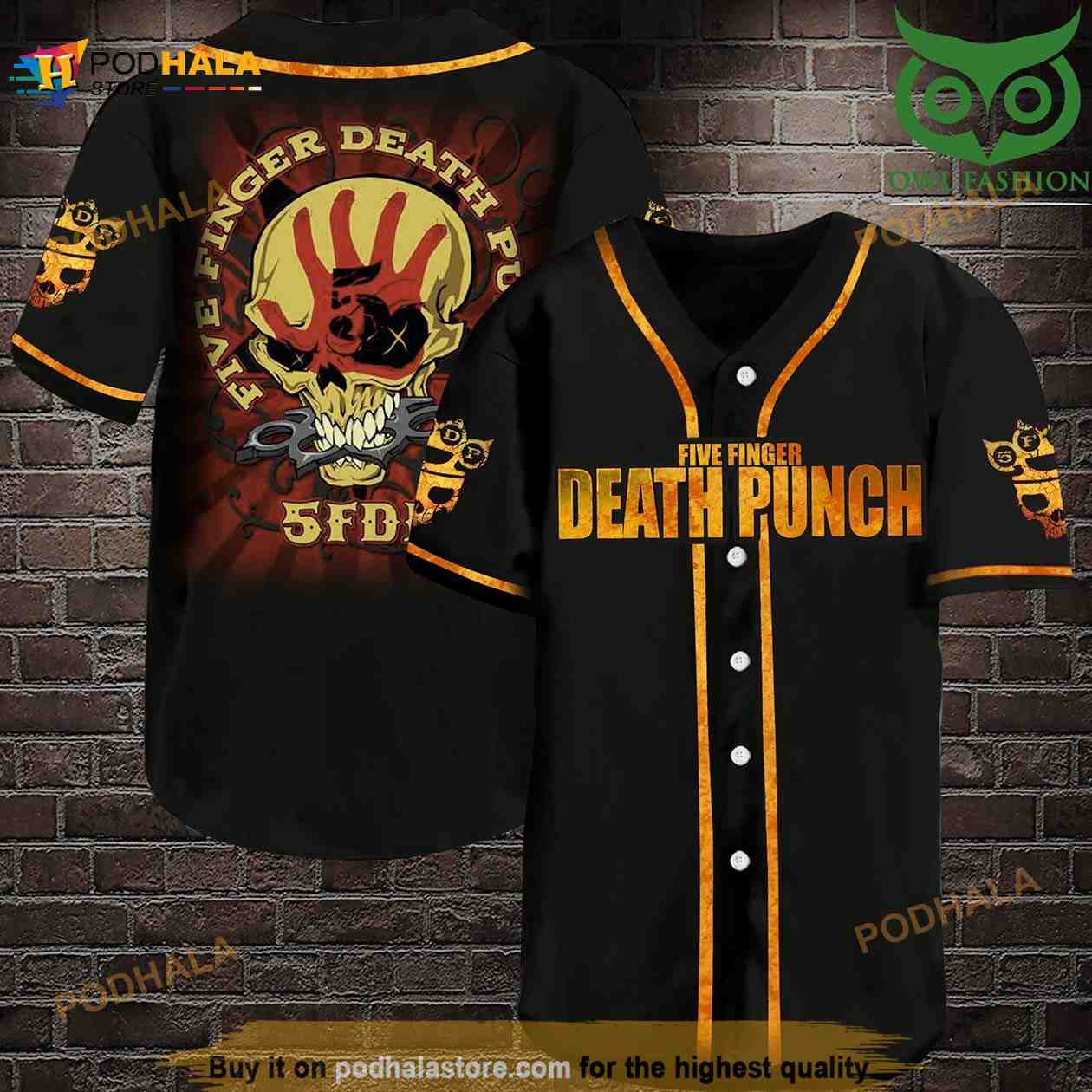 Five Finger Death Punch 3D Baseball Jersey Shirt baseball jersey product view 1