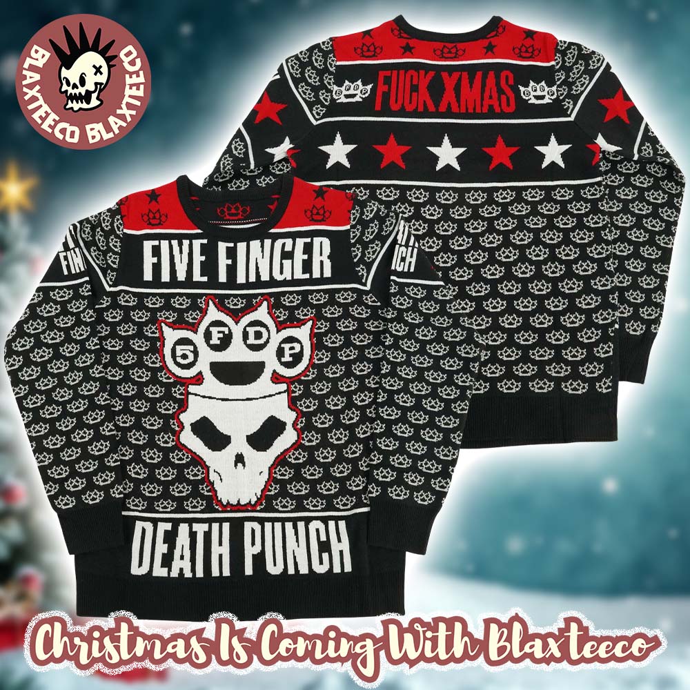 Five Finger Death Punch Fuck Xmas Bear Fist Pattern Ugly Christmas Sweater Unisex T-shirt, Sweatshirt, Hoodie, Long Sleeve Tee - T-Shirt, Sweatshirt, Hoodie