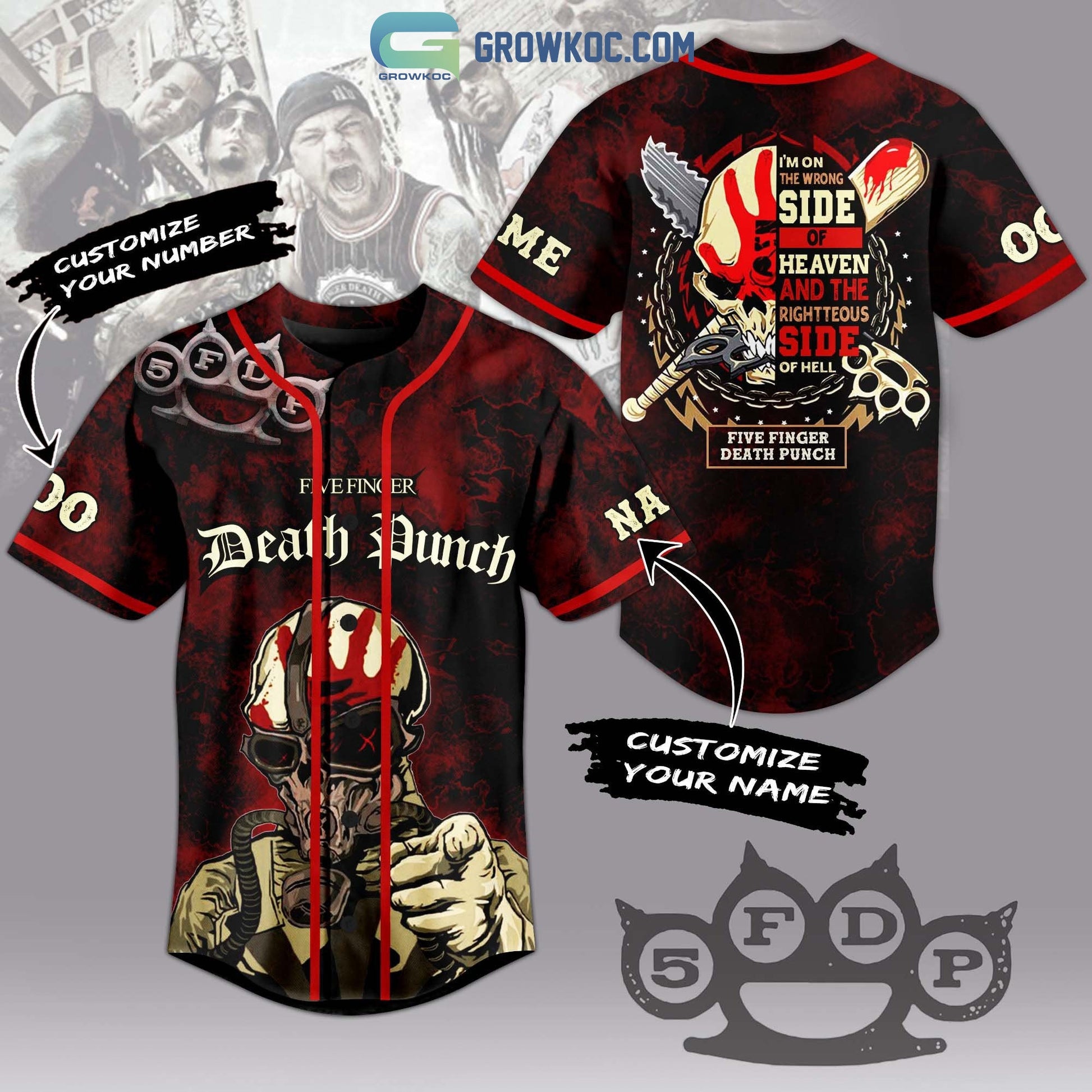 Five Finger Death Punch Personalized Baseball Jersey baseball jersey product view 1