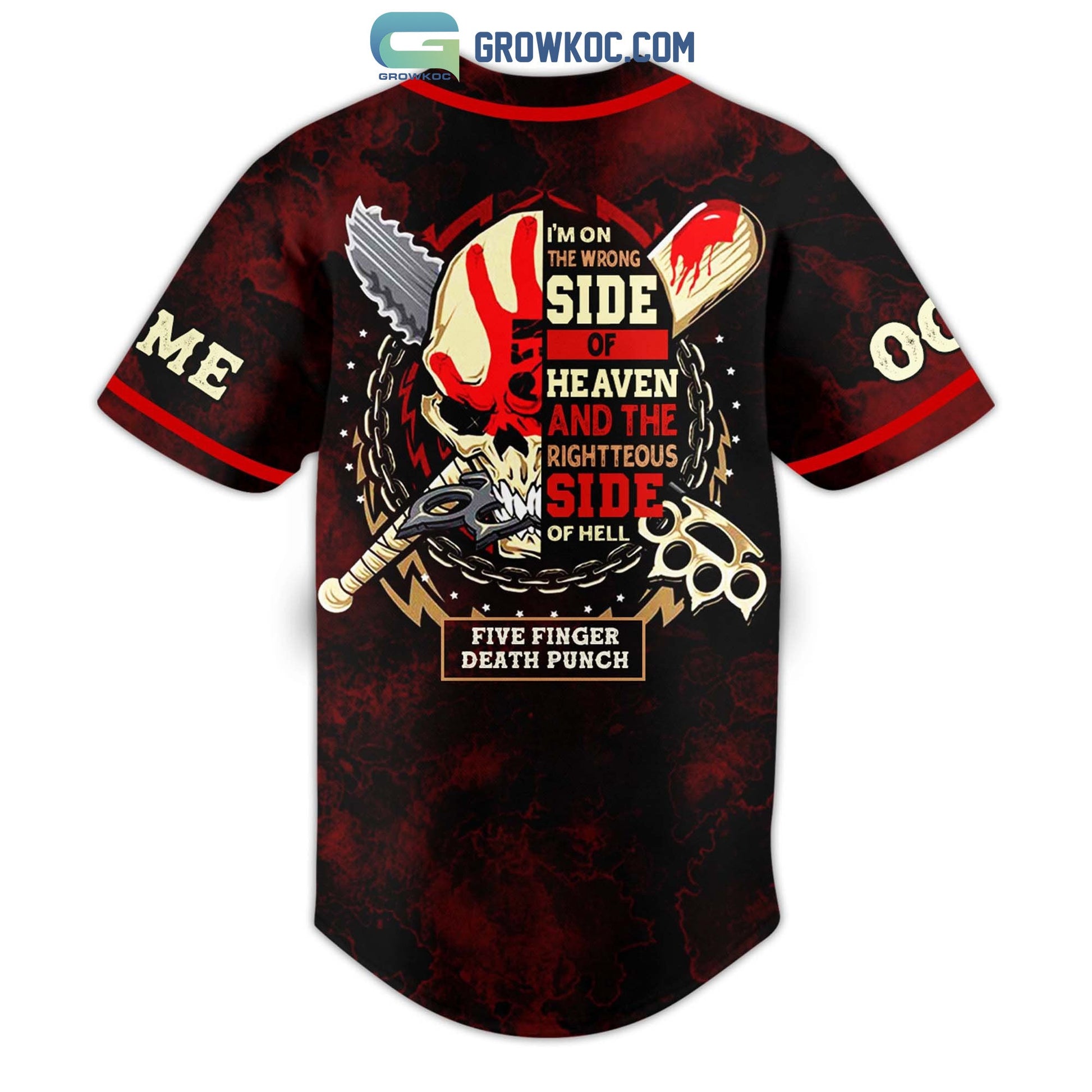 Five Finger Death Punch Personalized Baseball Jersey baseball jersey product view 3