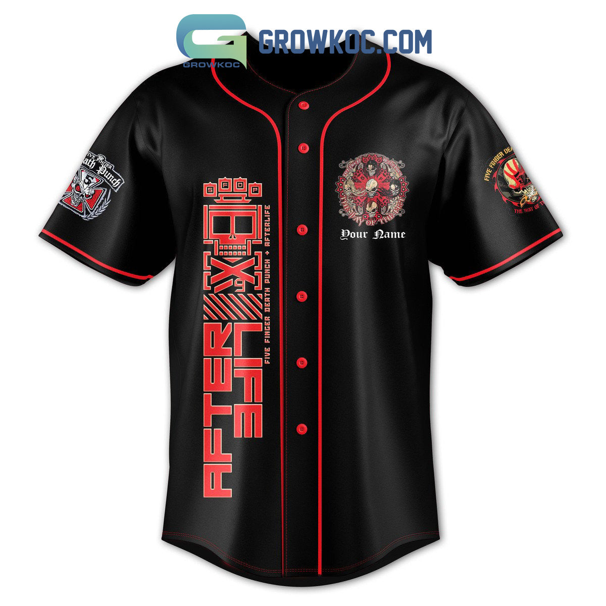 Five Finger Death Punch Skull 5FDP Personalized Baseball Jersey baseball jersey product view 2
