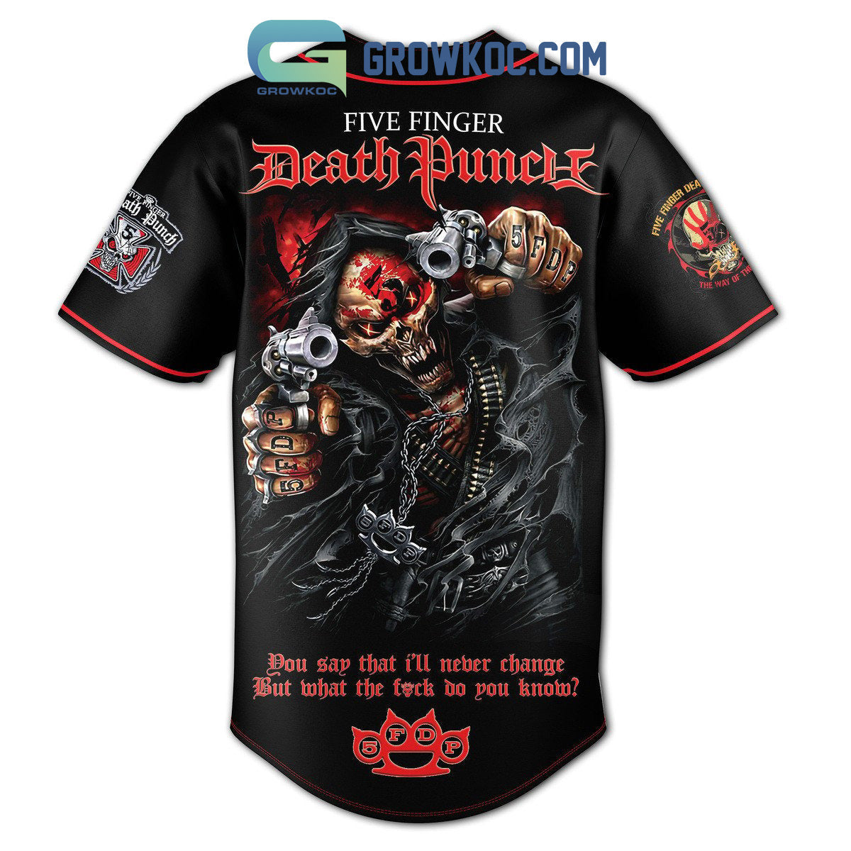 Five Finger Death Punch Skull 5FDP Personalized Baseball Jersey baseball jersey product view 3
