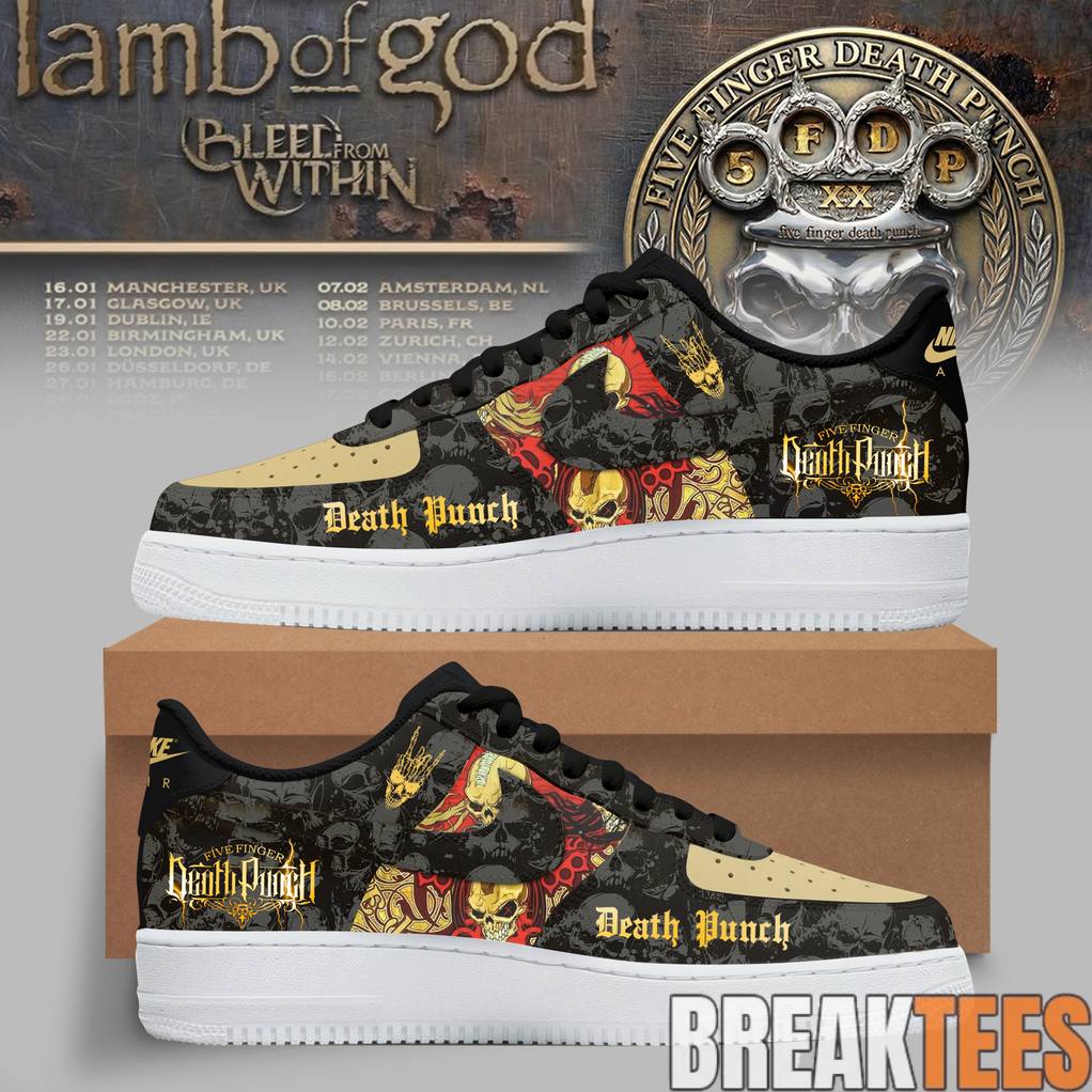 Five Finger Death Punch Skull Riot Air Force 1 Sneaker Unisex T-shirt, Sweatshirt, Hoodie, Long Sleeve Tee - T-Shirt, Sweatshirt, Hoodie