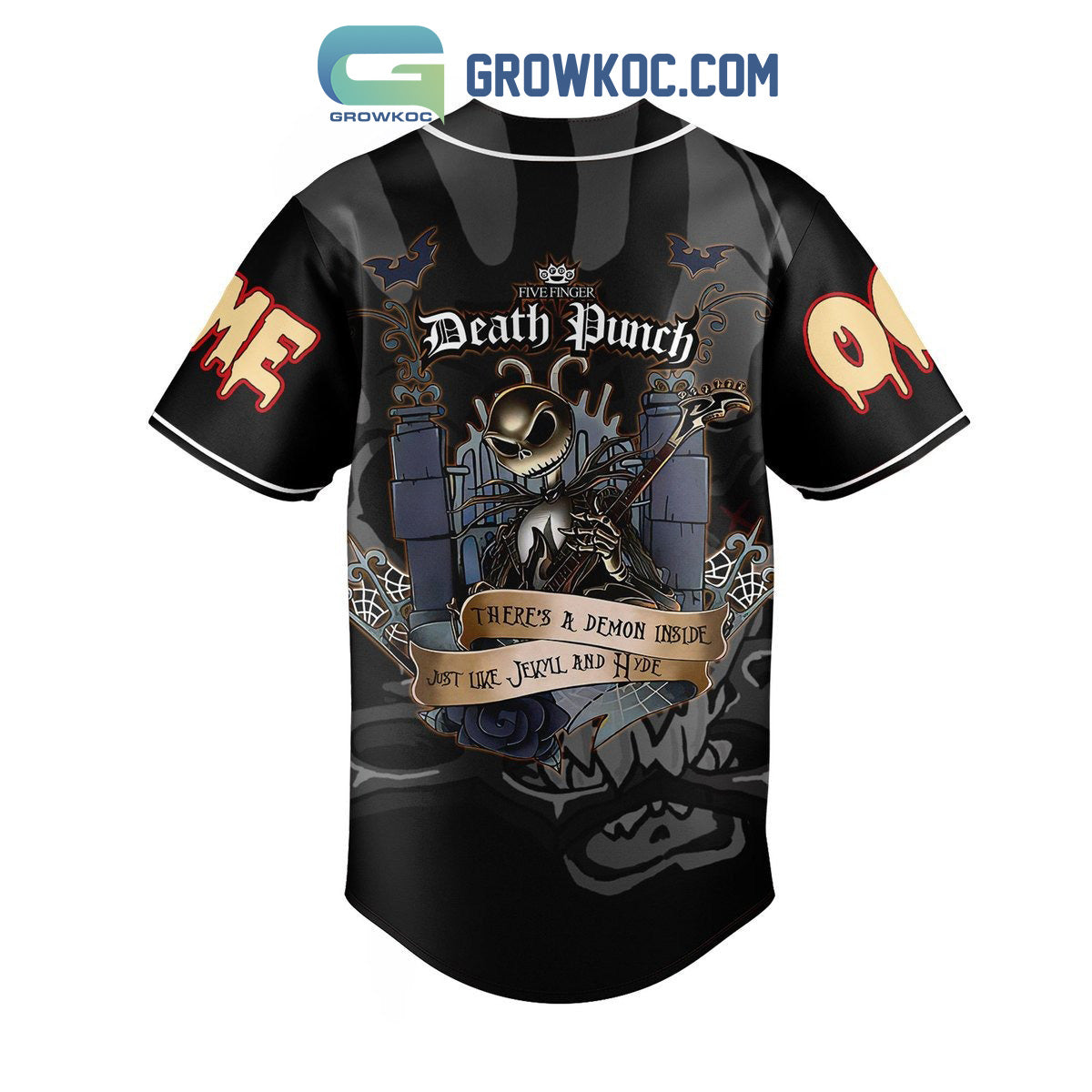 Five Finger Death Punch There’s A Demon Inside Just Like Jekyll And Hyde Personalized Baseball Jersey baseball jersey product view 3