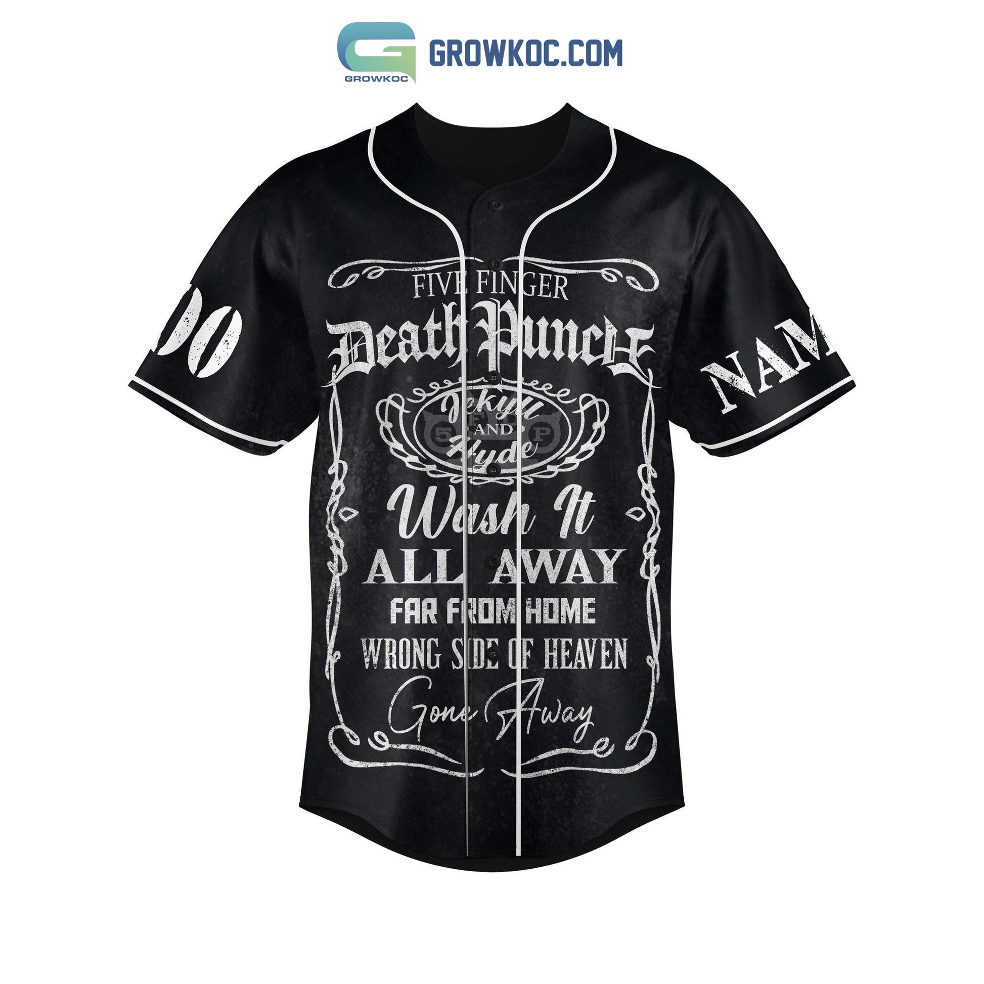 Five Finger Death Punch Wear A Smile On My Face But There’s A Demon Inside Personalized Baseball Jersey baseball jersey product view 2