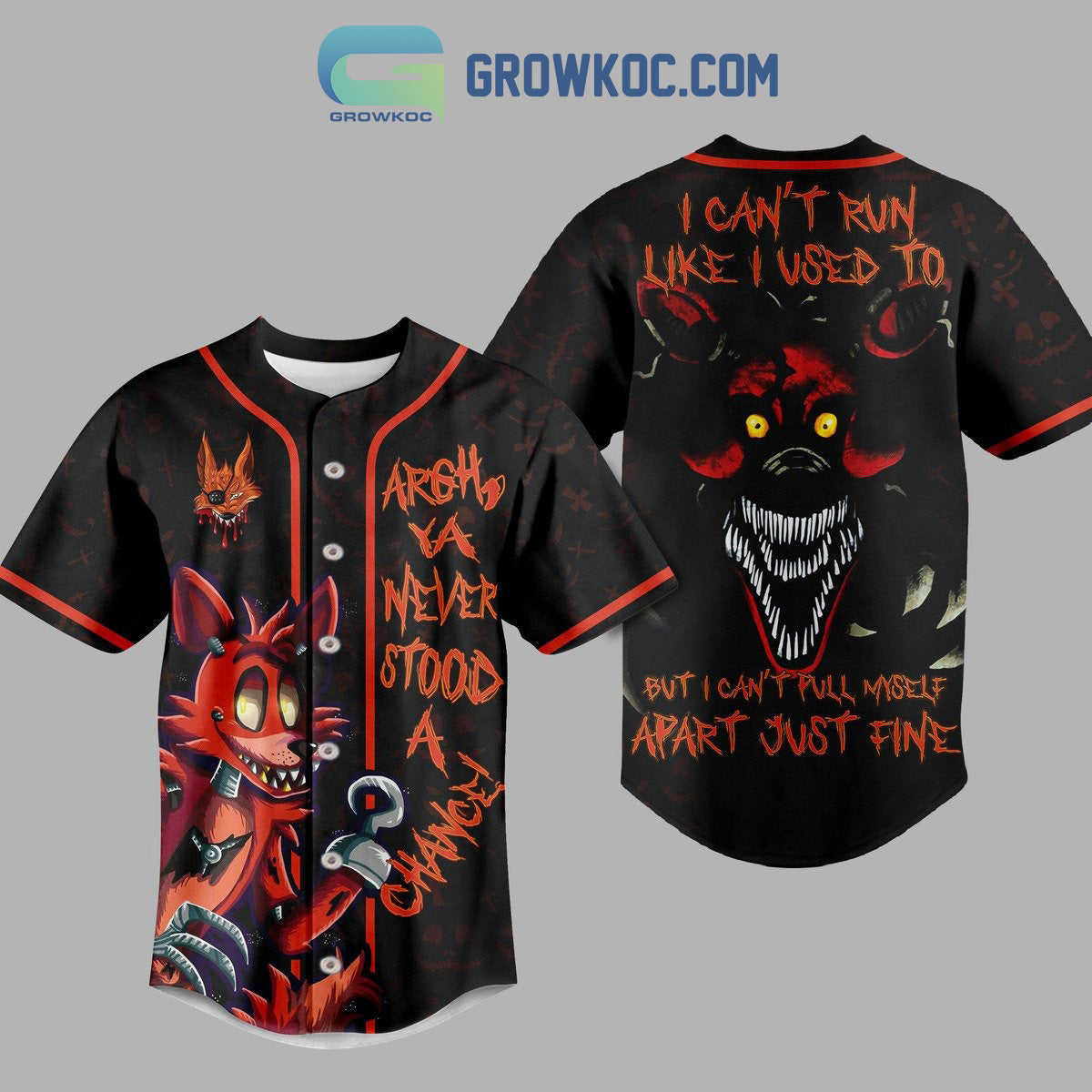 Five Night At Freddy Argh Ya Never Stood A Chance Baseball Jersey baseball jersey product view 1