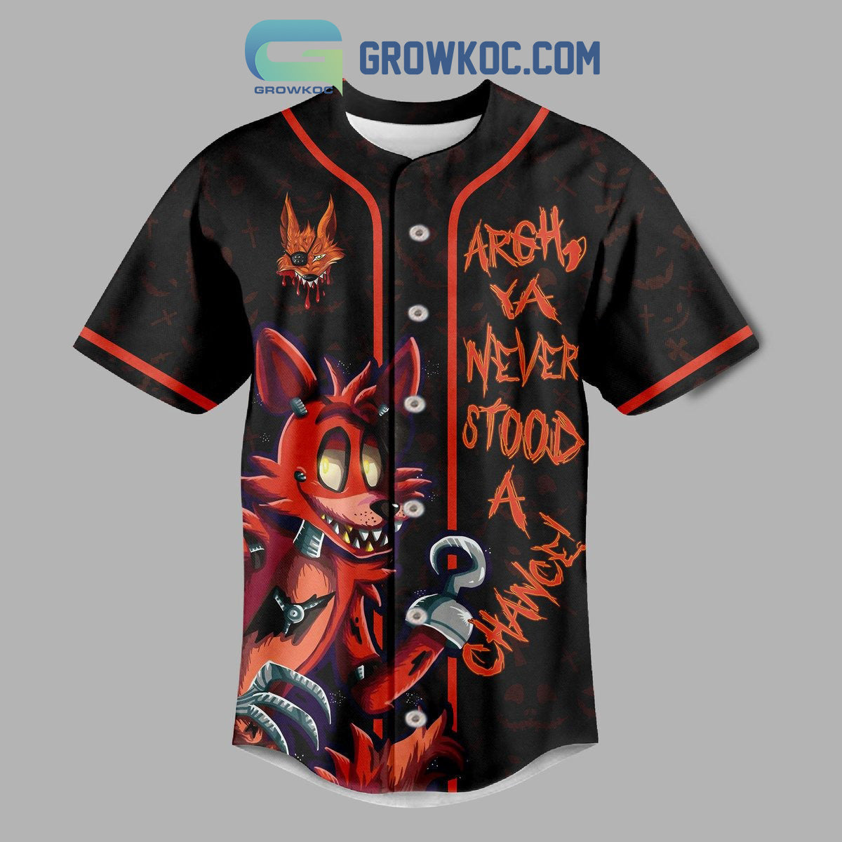 Five Night At Freddy Argh Ya Never Stood A Chance Baseball Jersey baseball jersey product view 2