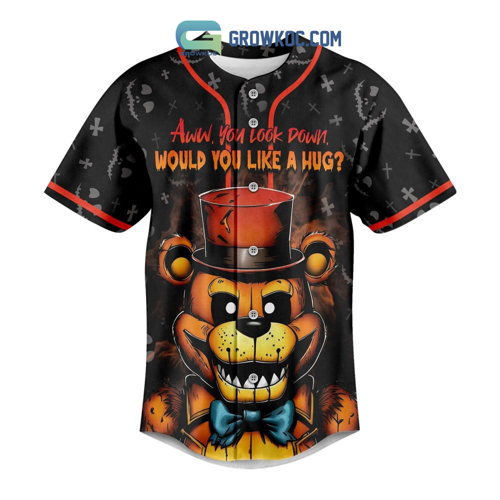 Five Night At Freddy Fazbear Round And Round We Go Where We’re Going Nobody Know Baseball Jersey baseball jersey product view 2