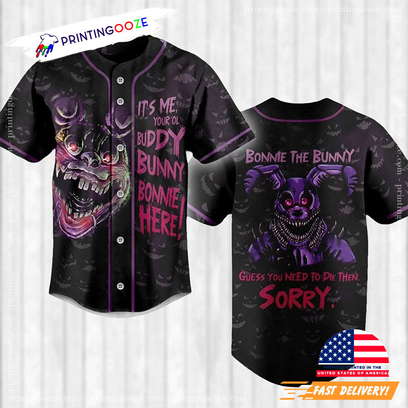 Five Night At Freddy Horror Game Baseball Jersey baseball jersey product view 1
