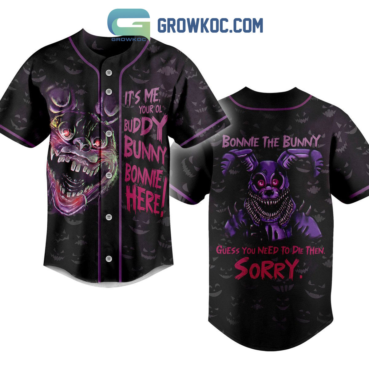 Five Night At Freddy It’s Me Your Ol Buddy Bunny Bonnie Here Baseball Jersey baseball jersey product view 1