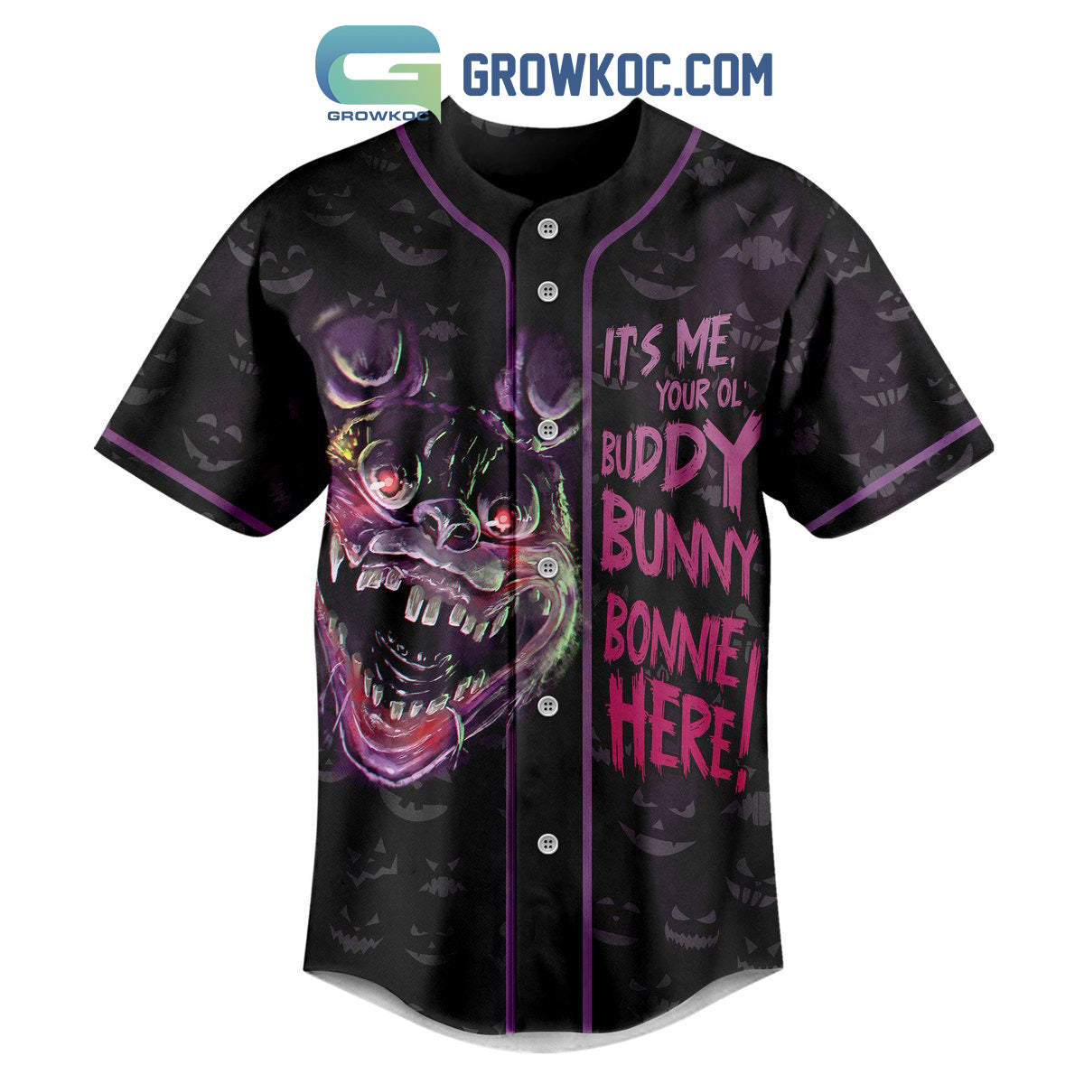 Five Night At Freddy It’s Me Your Ol Buddy Bunny Bonnie Here Baseball Jersey baseball jersey product view 2