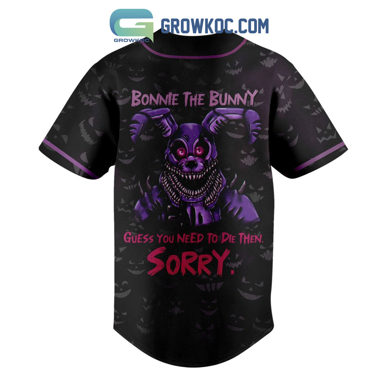 Five Night At Freddy It’s Me Your Ol Buddy Bunny Bonnie Here Baseball Jersey baseball jersey product view 3
