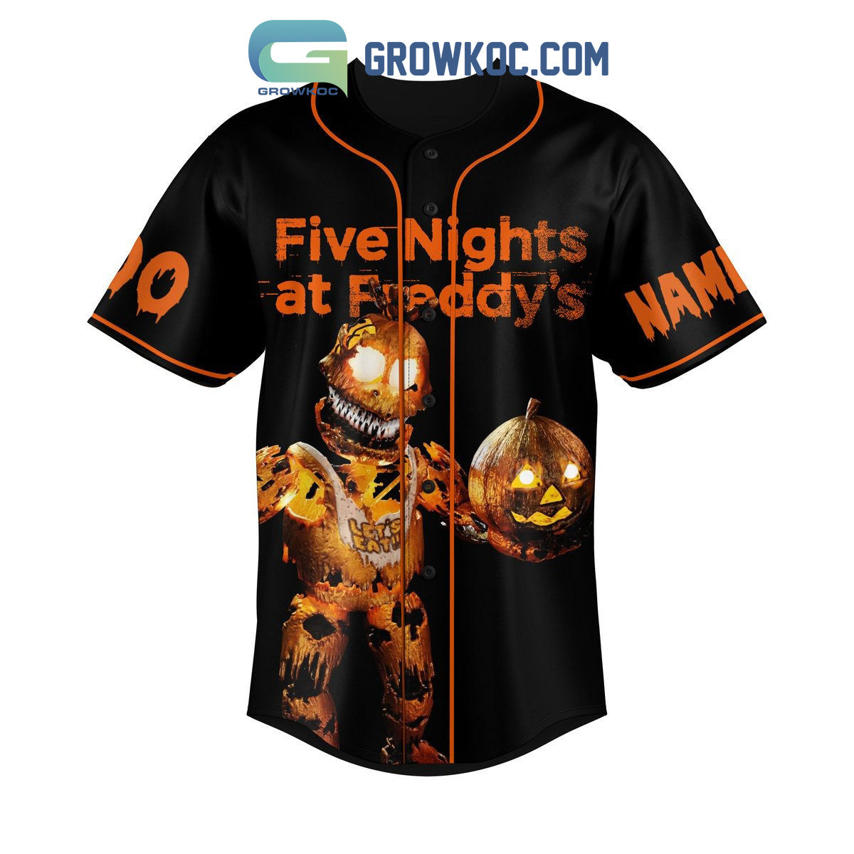 Five Night At Freddy’s It’s Halloween Personalized Baseball Jersey baseball jersey product view 2