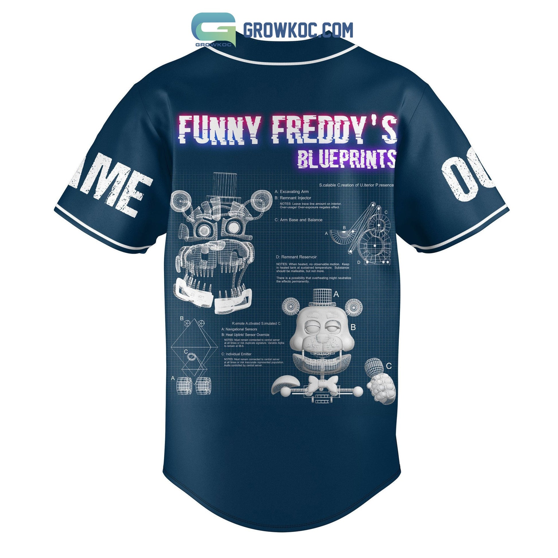 Five Night At Freddy’s You’re Over There So Somewhere Funtime I Know Personalized Baseball Jersey baseball jersey product view 2