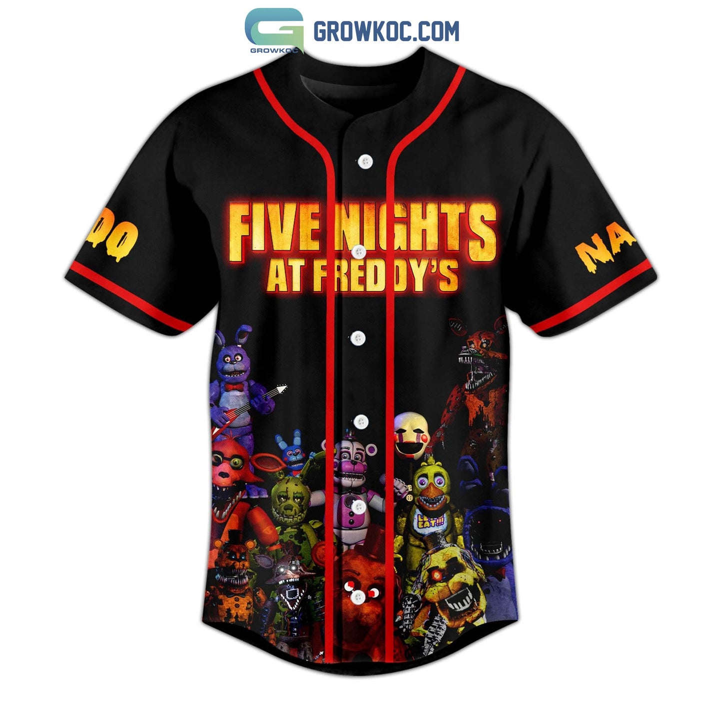 Five Nights At Freddy’s Personalized Baseball Jersey baseball jersey product view 2