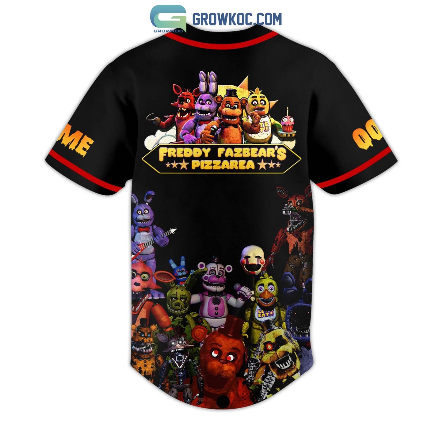 Five Nights At Freddy’s Personalized Baseball Jersey baseball jersey product view 3