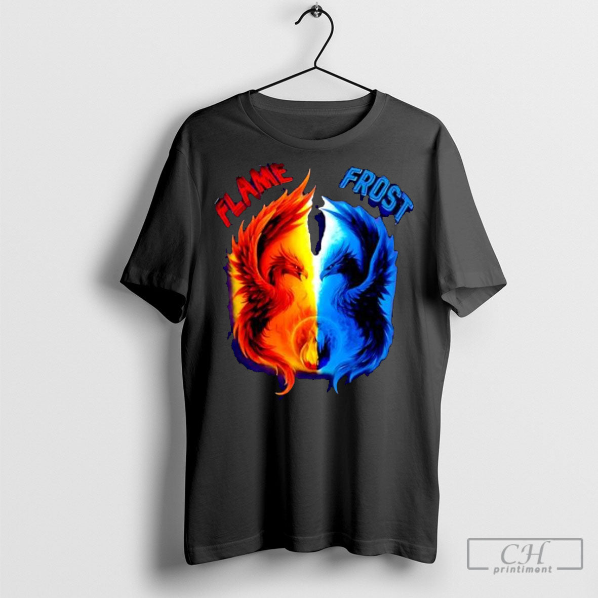 Flame And Frost Yin Yang Phoenix Dragon Shirt Tee Unisex T-shirt, Sweatshirt, Hoodie, Long Sleeve Tee - T-Shirt, Sweatshirt, Hoodie