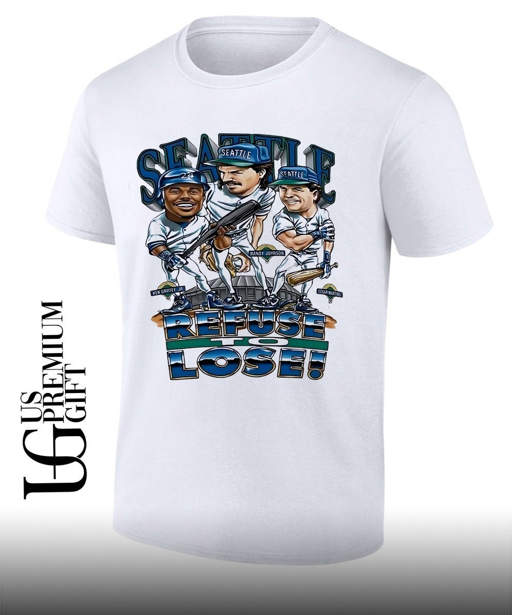 FlauJae Johnson Mariners Refuse to Lose caricature shirt Unisex T-shirt, Sweatshirt, Hoodie, Long Sleeve Tee - T-Shirt, Sweatshirt, Hoodie
