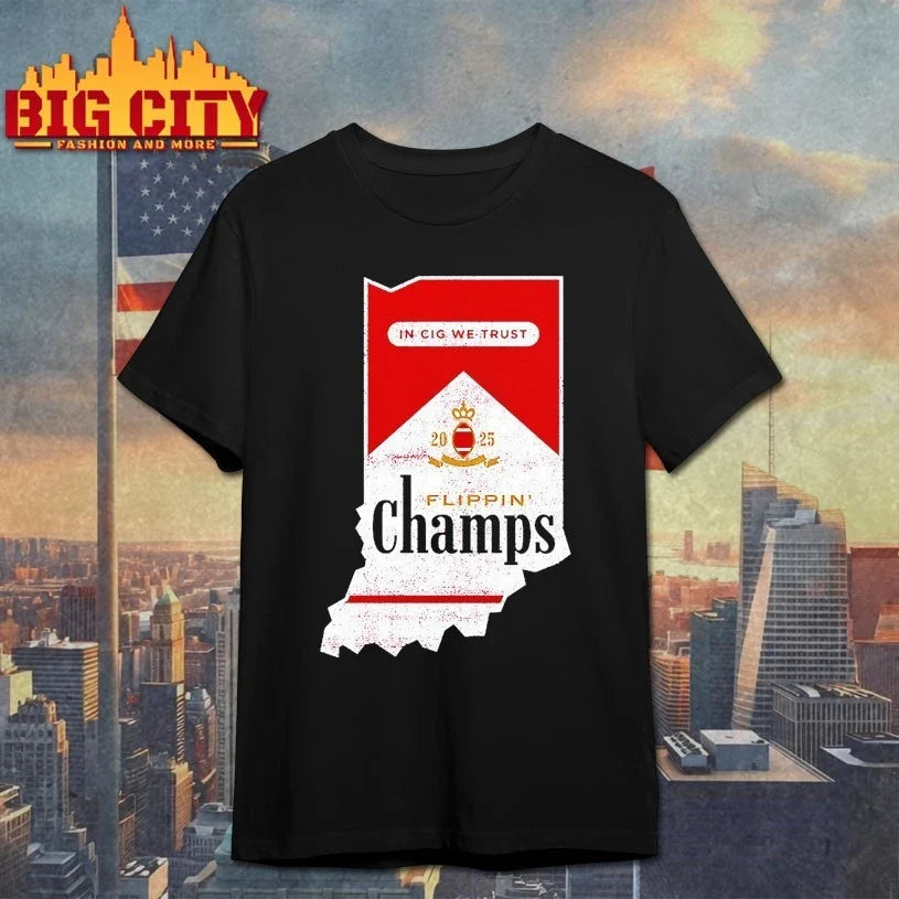 Flippin Champs Indiana College Football Fans 2025 shirt Unisex T-shirt, Sweatshirt, Hoodie, Long Sleeve Tee - T-Shirt, Sweatshirt, Hoodie