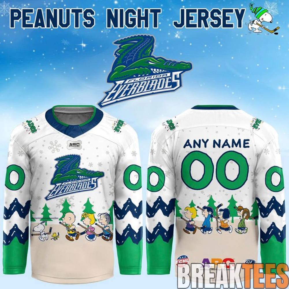 Florida Everblades Peanuts Night Hockey Jersey Unisex T-shirt, Sweatshirt, Hoodie, Long Sleeve Tee - T-Shirt, Sweatshirt, Hoodie