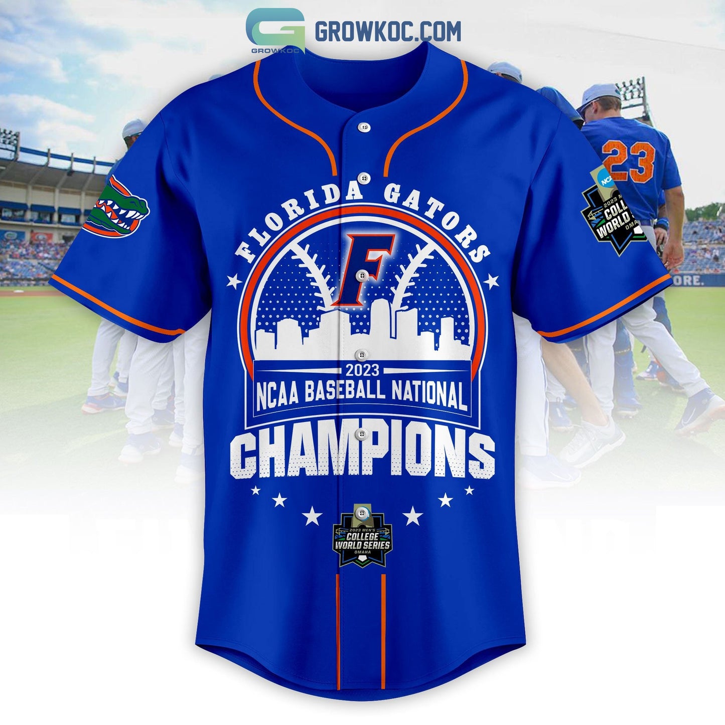 Florida Gators College World Series Champions 2023 Baseball Jersey baseball jersey product view 2