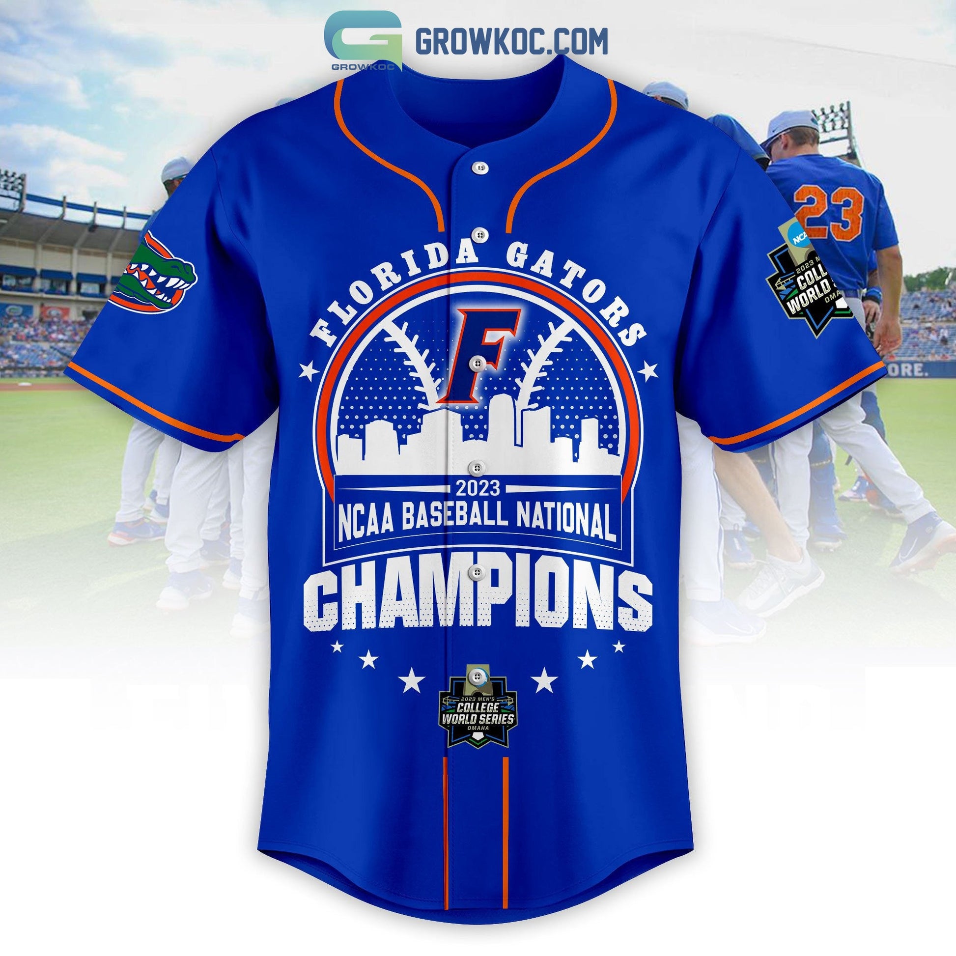 Florida Gators College World Series Champions 2023 Baseball Jersey baseball jersey product view 2