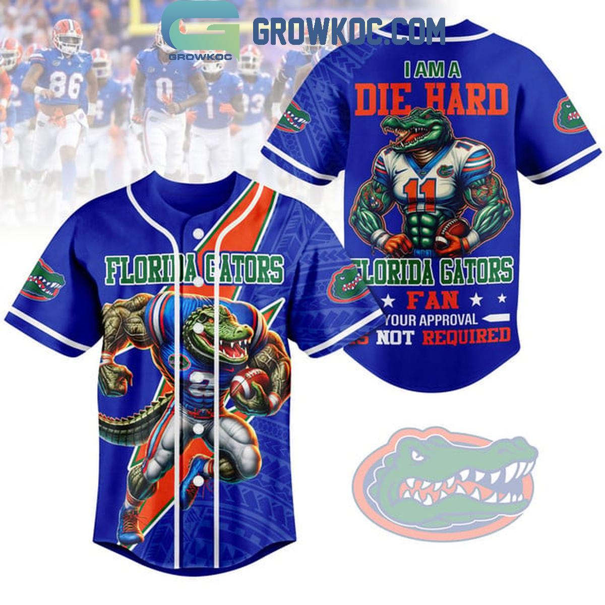 Florida Gators Die Hard Fan Forever Personalized Baseball Jersey baseball jersey product view 1