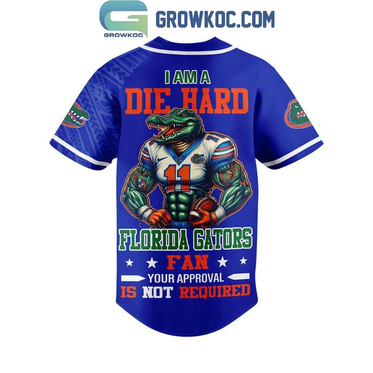 Florida Gators Die Hard Fan Forever Personalized Baseball Jersey baseball jersey product view 3