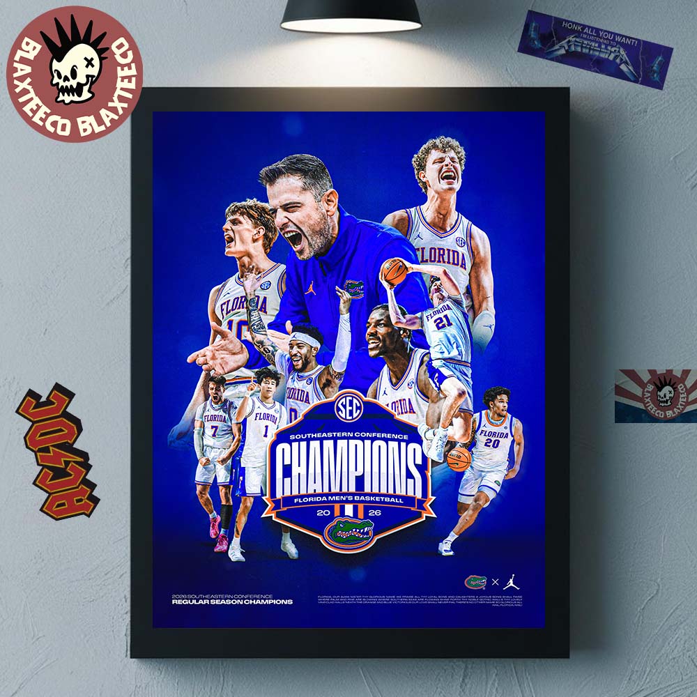 Florida Gators Mens Basketball 2026 SEC Southeastern Conference Champions Home Decor Poster Canvas - T-Shirt, Sweatshirt, Hoodie