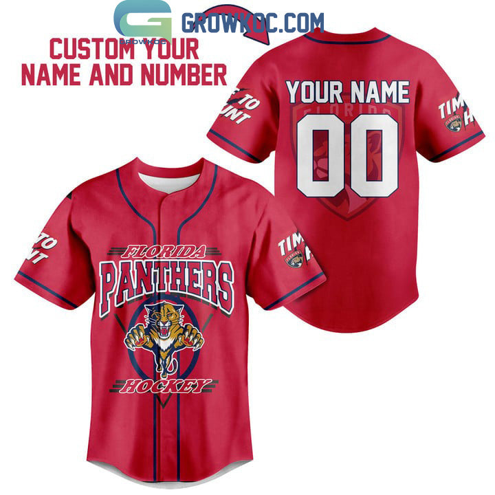 Florida Panthers Hockey Time To Hunt Baseball Jersey hockey jersey product view 1