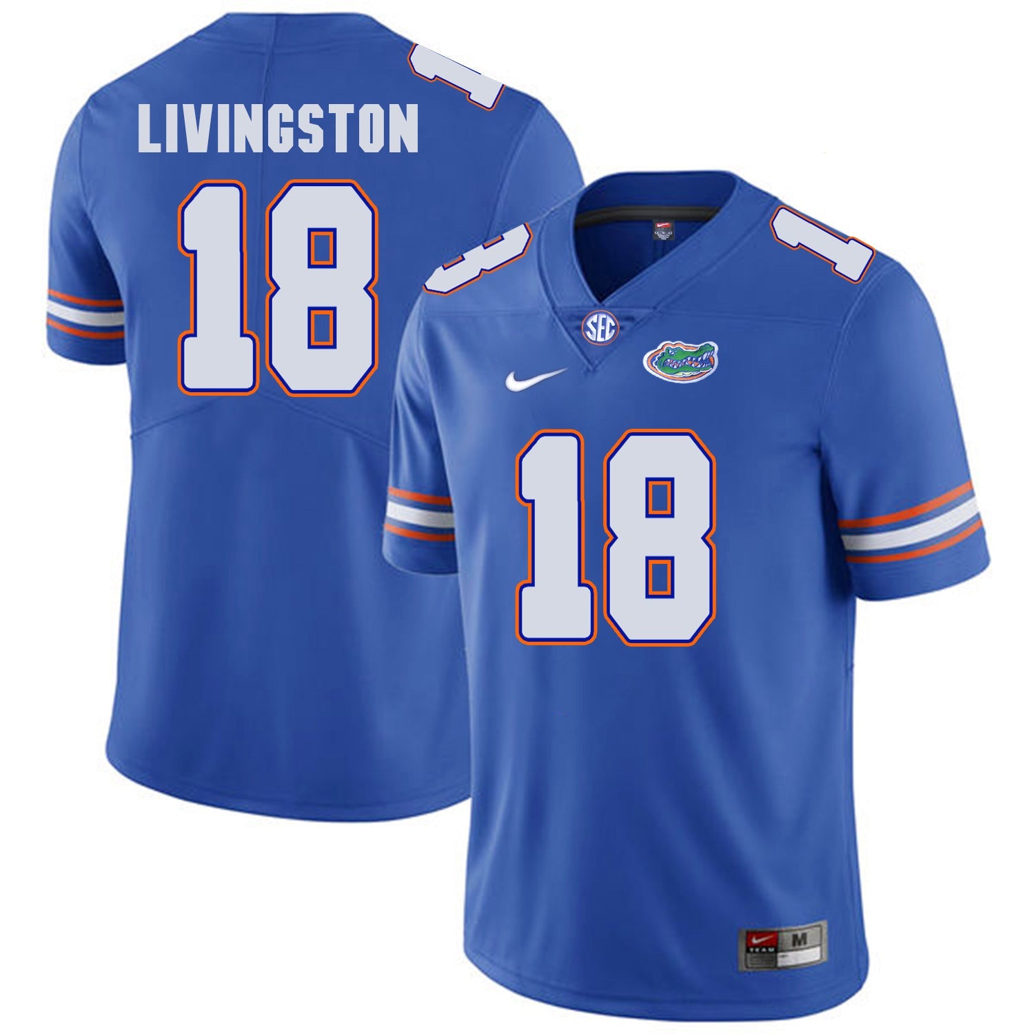 Florida Gators LIVINGSTON 18 Blue College Football Jersey football jersey product view 1