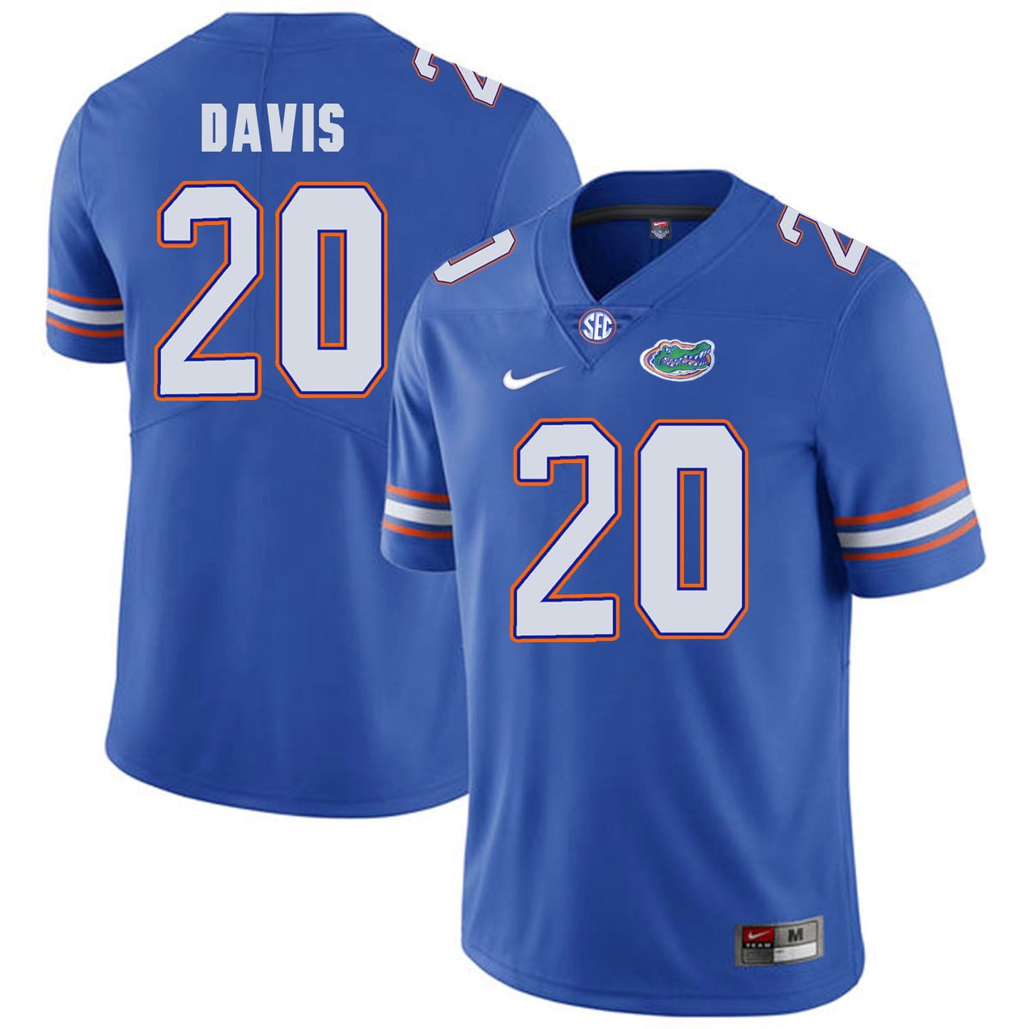 Florida Gators Malik Davis 20 Blue College Football Jersey football jersey product view 1