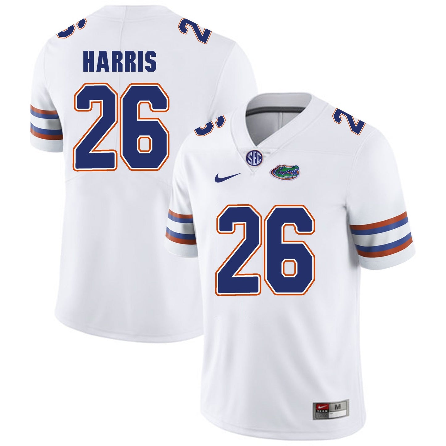Florida Gators Marcell Harris 26 White College Football Jersey football jersey product view 1