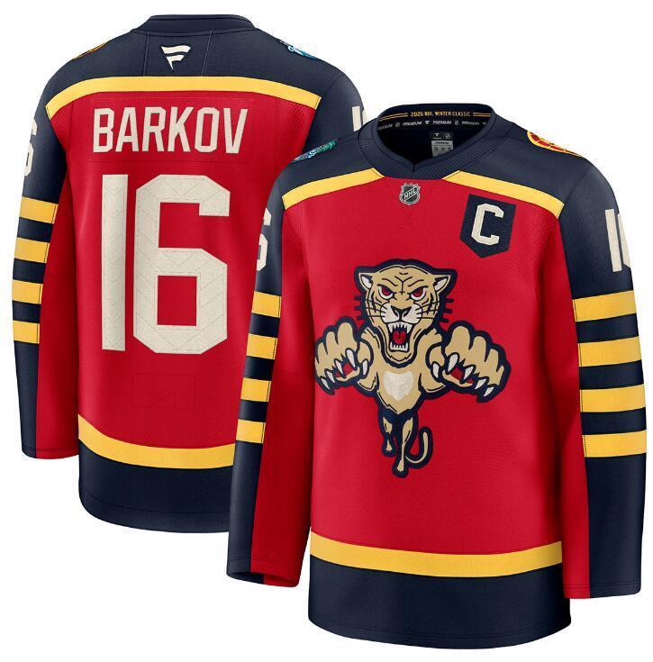 Florida Panthers #16 Aleksander Barkov Red 2026 With C Patch Winter Classic Hockey Jersey hockey jersey product view 1