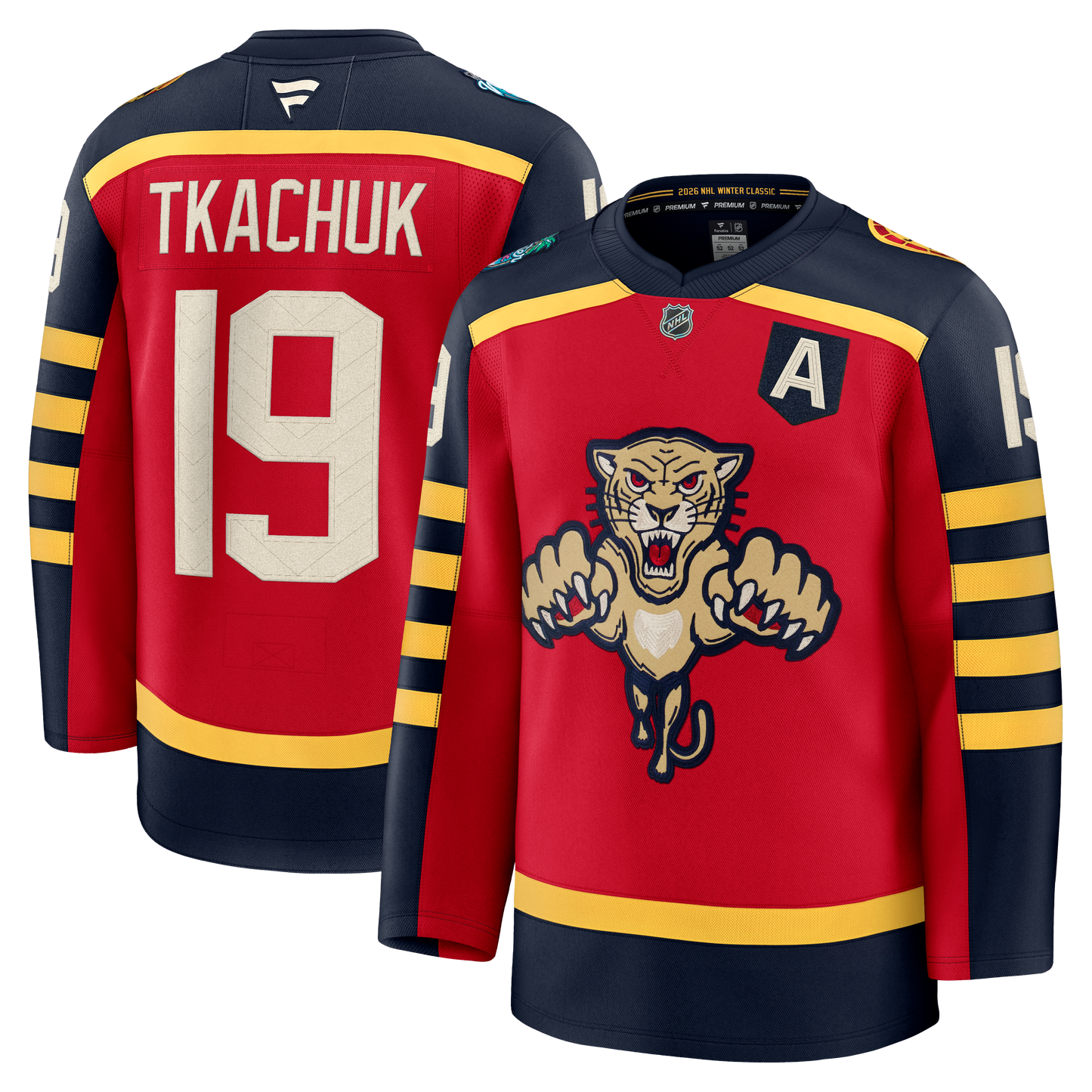 Florida Panthers #19 Matthew Tkachuk 2026 NHL Winter Classic Premium Jersey - Red Hockey Jersey hockey jersey product view 1