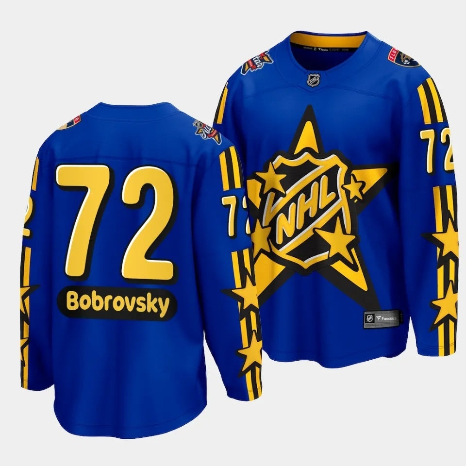 Florida Panthers #72 Sergei Bobrovsky 2024 NHL All-Star Blue Jersey Style 2 Hockey Jersey hockey jersey product view 1