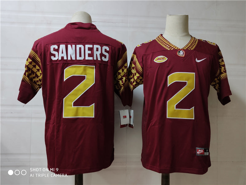 Florida State Seminoles #2 Deion Sanders College Football Jersey football jersey product view 1