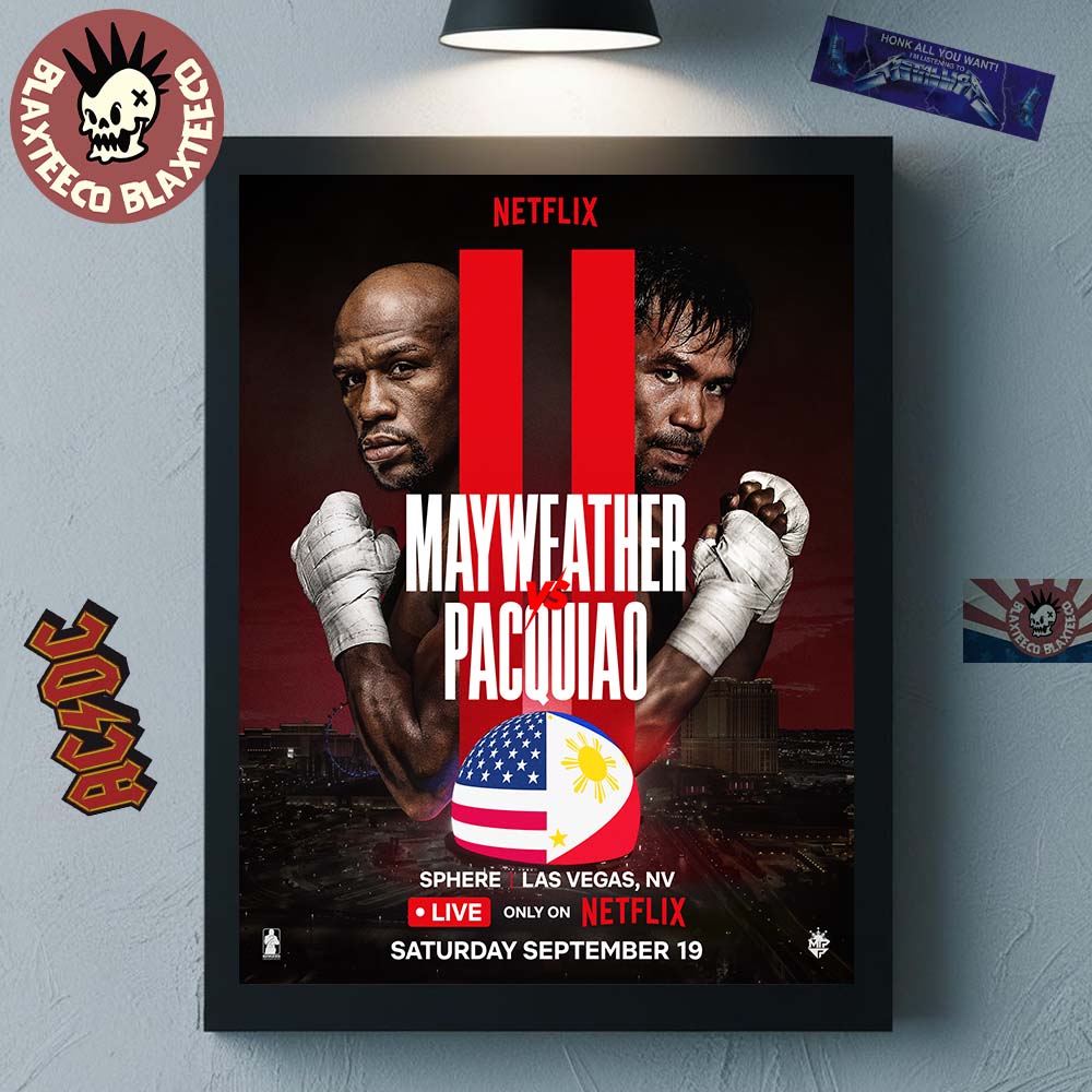 Floyd Mayweather Vs Manny Pacquiao Professional Boxing Match At Sphere Las Vegas On September 19 2026 Poster Canvas - T-Shirt, Sweatshirt, Hoodie