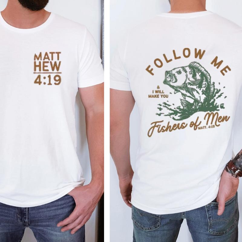 Follow Me I Will Make You Fishers Christian 2 Sided - Adult & Kids T-Shirts, Sweatshirts & Hoodies apparel design preview 1