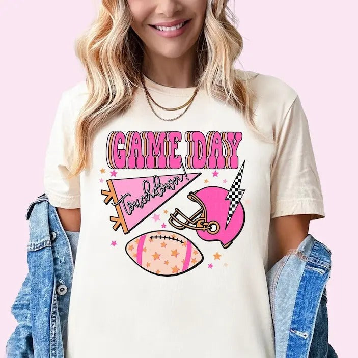 Football Preppy Season Game Day Sunday Top Womenswear - Adult & Kids T-Shirts, Sweatshirts & Hoodies apparel design preview 1