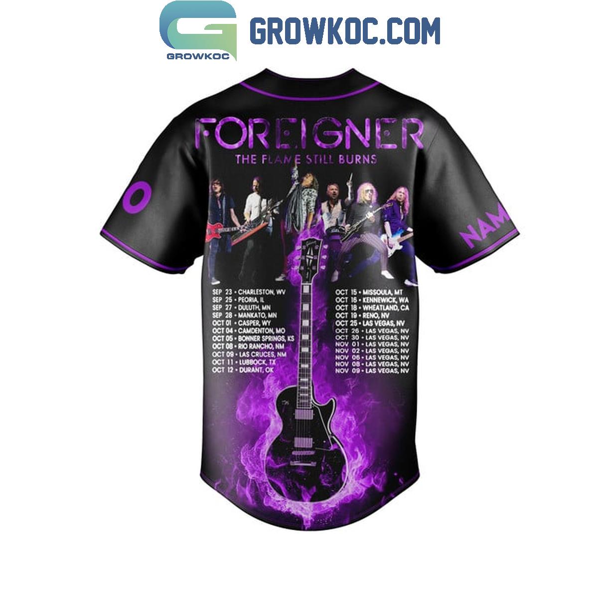 Foreigner The Flames Still Burns 2024 Tour Personalized Baseball Jersey baseball jersey product view 3