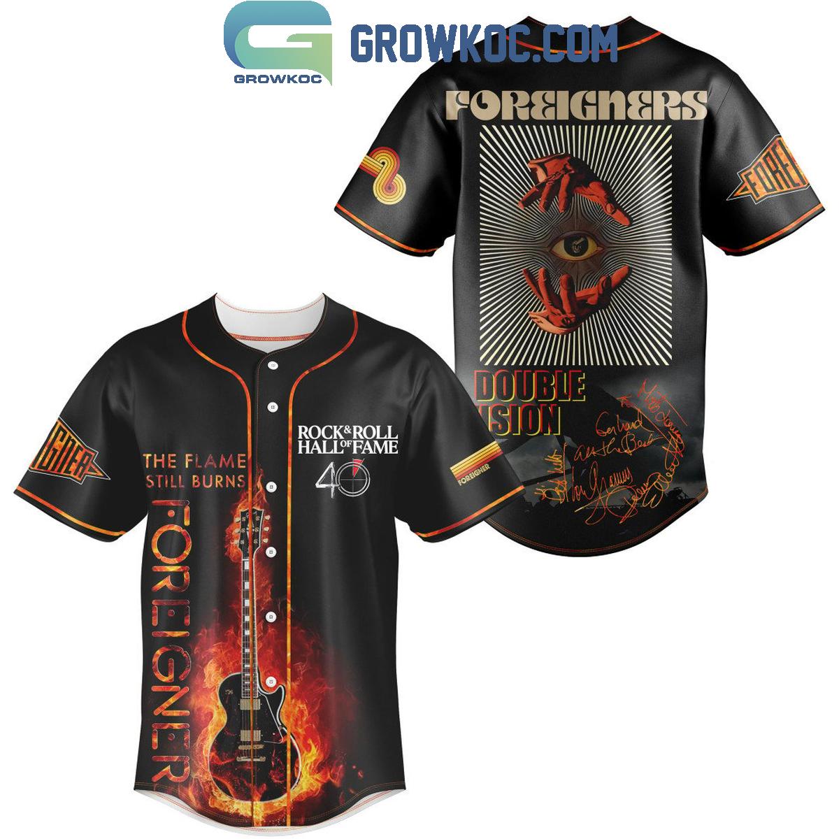 Foreigners Double Vision The Flame Still Burns Baseball Jersey baseball jersey product view 1