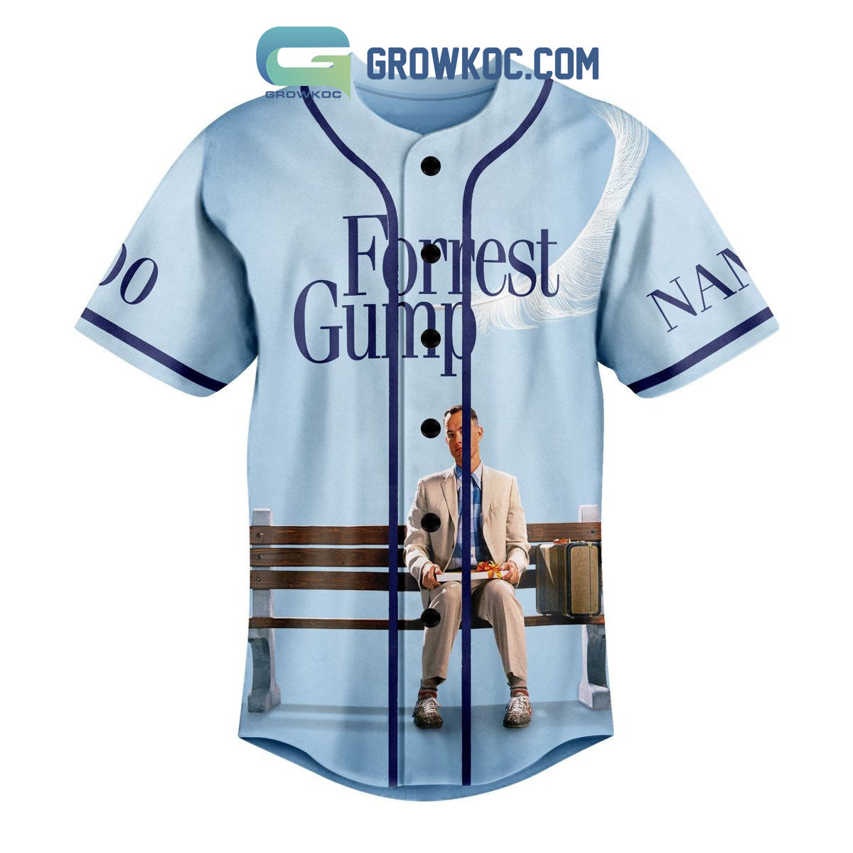 Forrest Gump Do The Best With What God Gave You Personalized Baseball Jersey baseball jersey product view 2